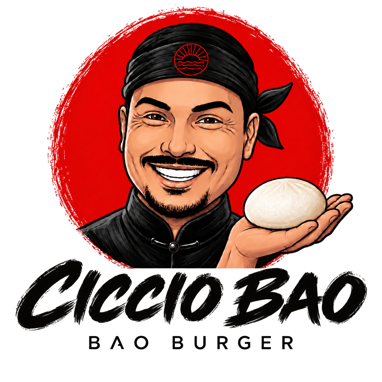 Logo Ciccio Bao con il bao in mano